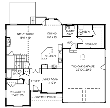 House Plan 72439 First Level Plan