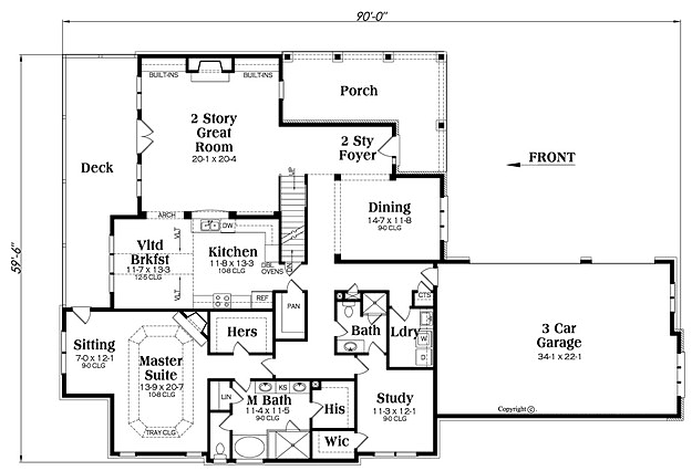 House Plan 72666 - Traditional Style with 3776 Sq Ft, 4 Bed, 5 Bath