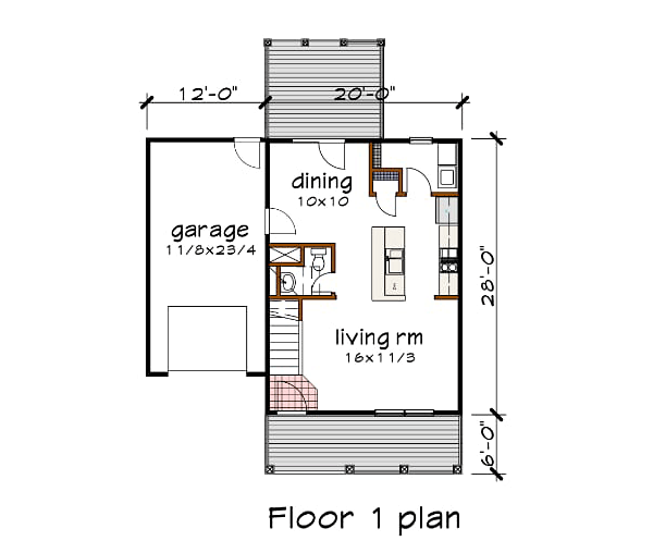 Bungalow Level One of Plan 72705