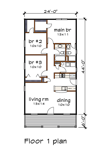 House Plan 72708 First Level Plan
