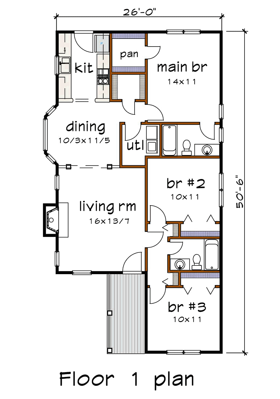 Bungalow Level One of Plan 72712