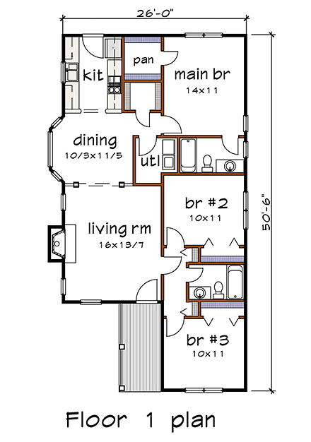 House Plan 72712 First Level Plan