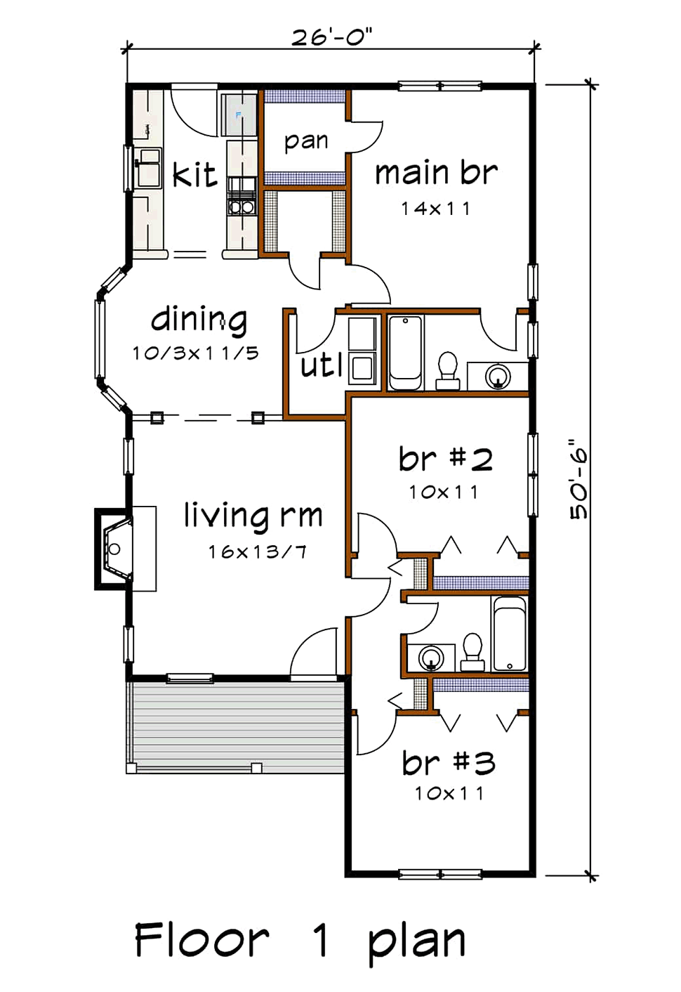 Bungalow Level One of Plan 72713