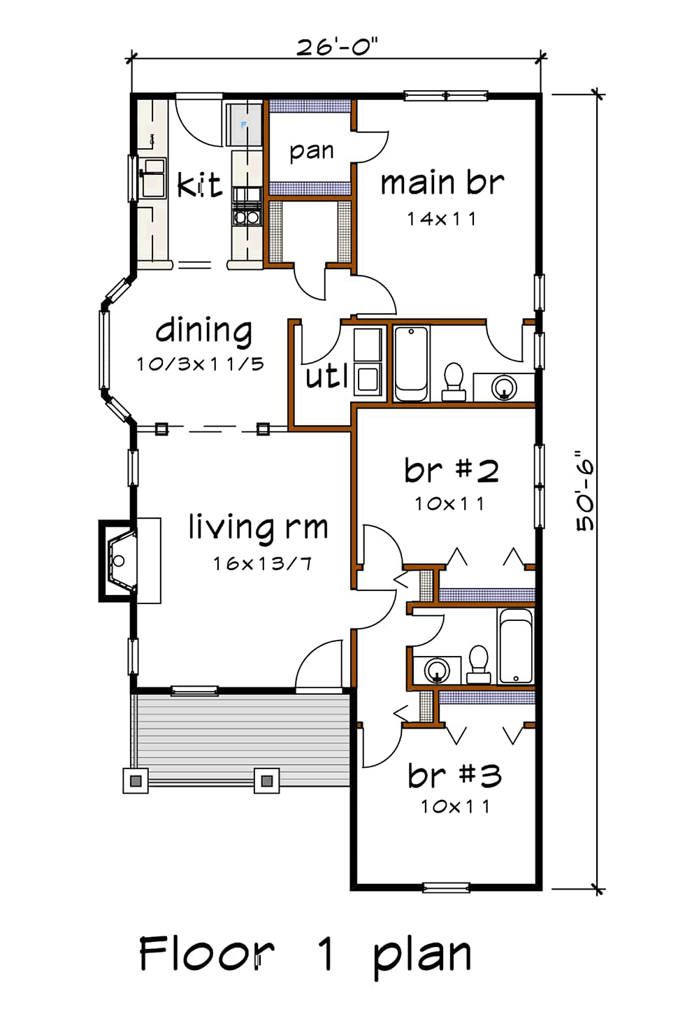 Bungalow Level One of Plan 72716