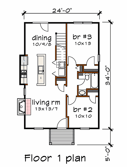 House Plan 72718 First Level Plan