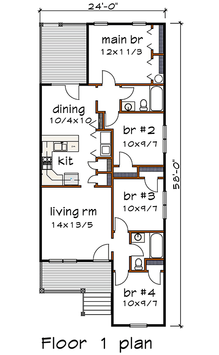 House Plan 72719 First Level Plan