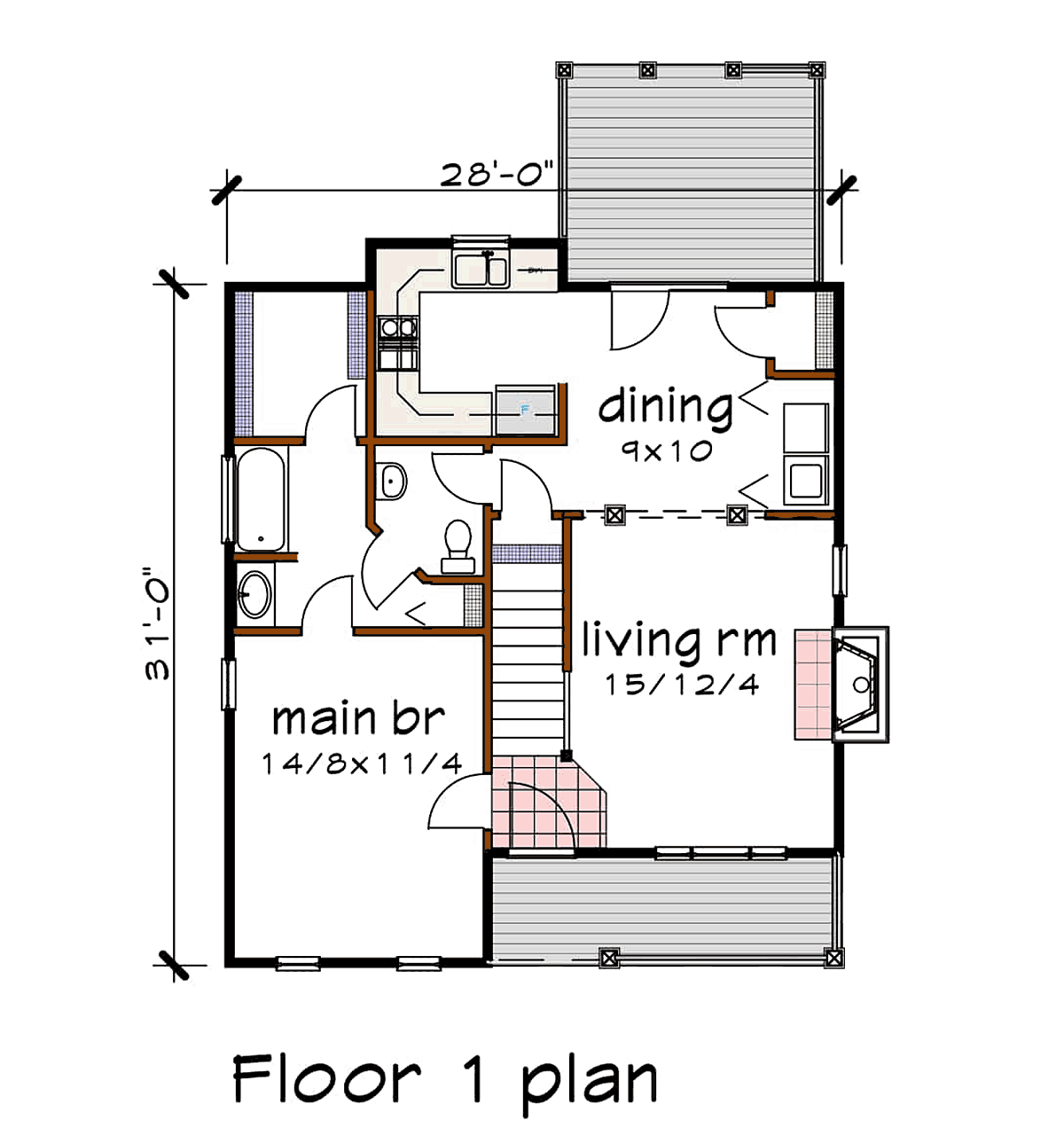 Bungalow Level One of Plan 72722