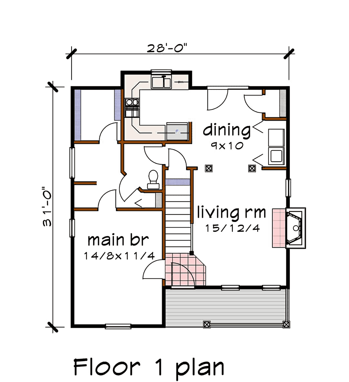 Bungalow Level One of Plan 72723