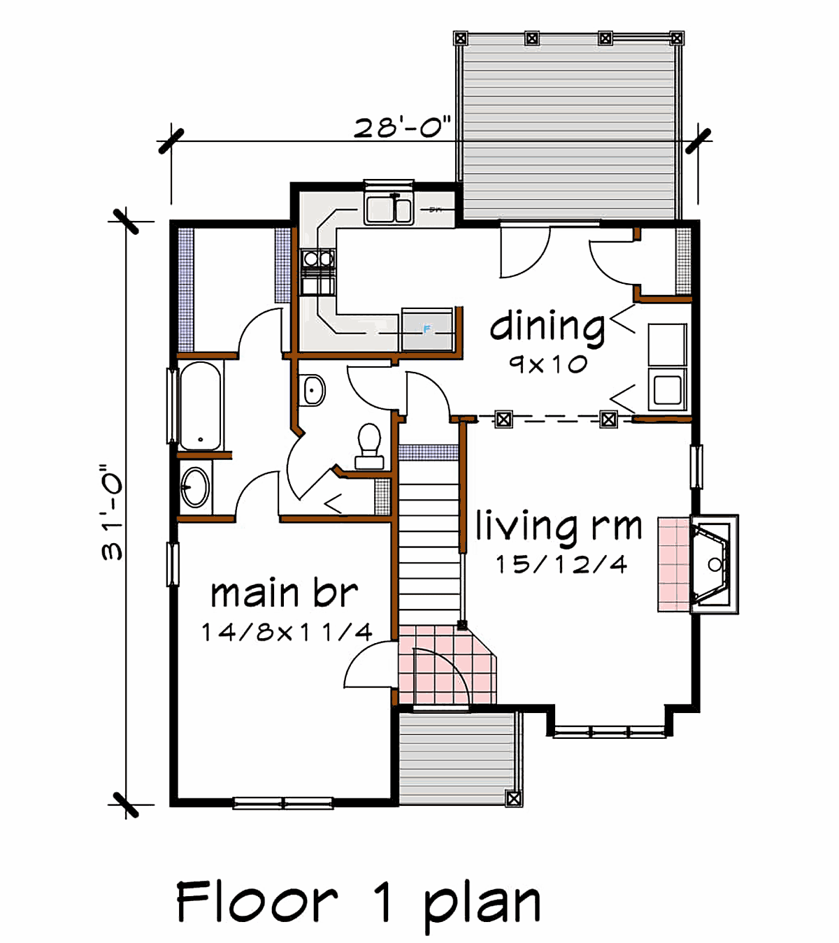 Bungalow Level One of Plan 72724