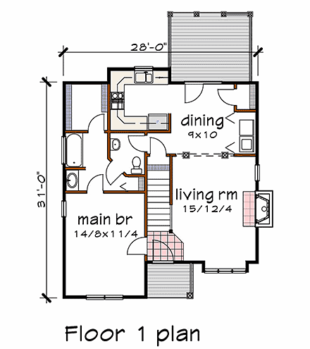 House Plan 72724 First Level Plan