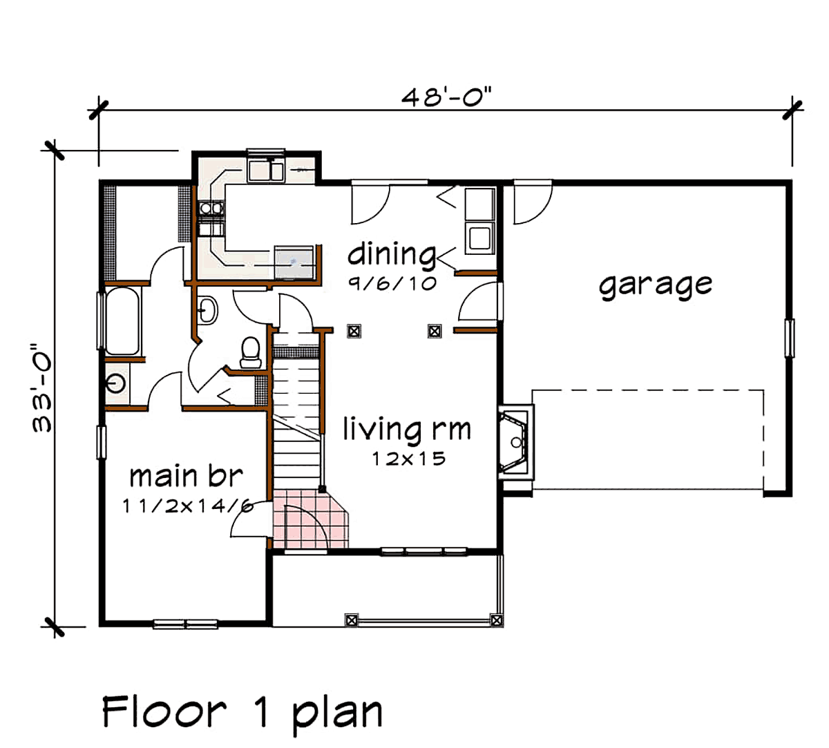 Bungalow Level One of Plan 72725