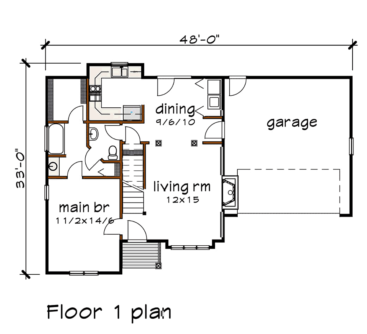 Bungalow Level One of Plan 72726