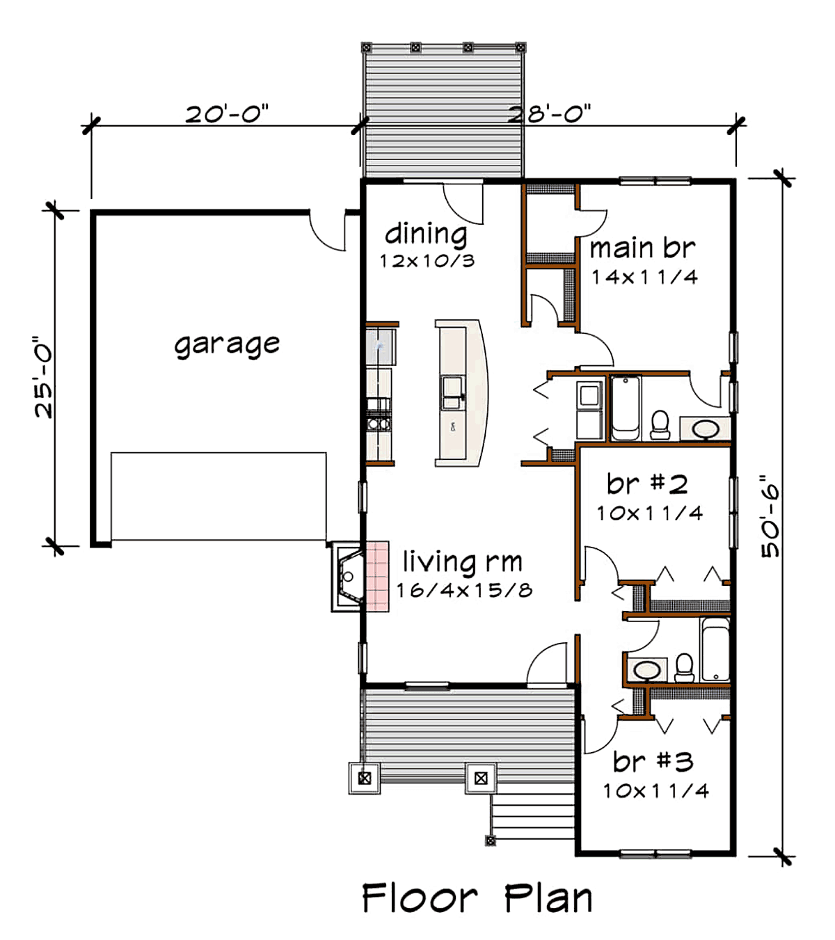 Bungalow Level One of Plan 72728