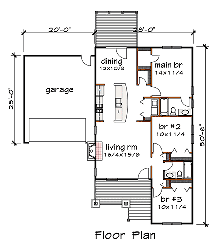 House Plan 72728 First Level Plan