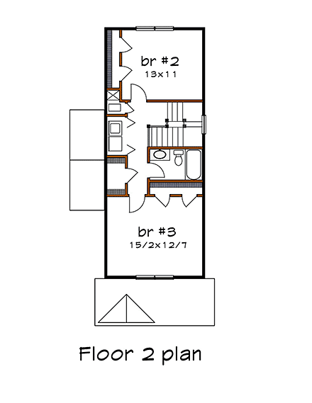 House Plan 72729 Second Level Plan