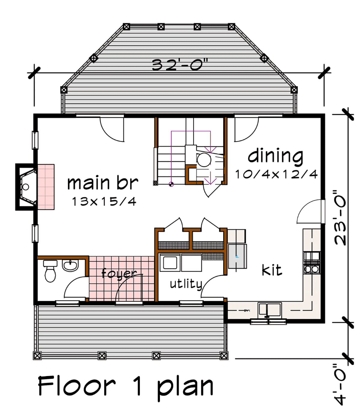 Bungalow Level One of Plan 72742