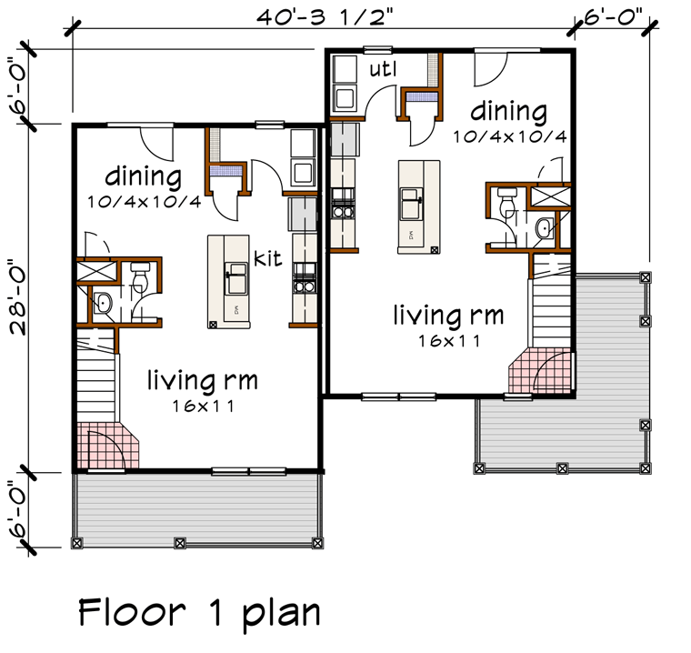 Bungalow Level One of Plan 72777