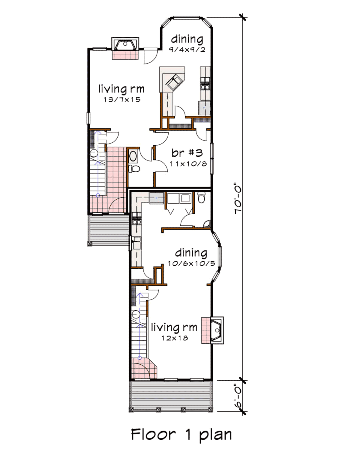 Bungalow Level One of Plan 72781