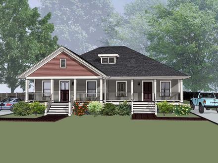 Multi-Family Plan 72782 Elevation