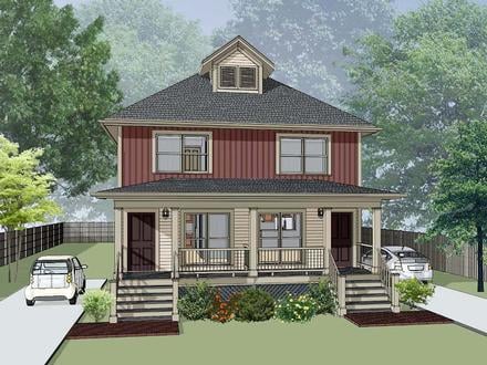 Multi-Family Plan 72793 Elevation