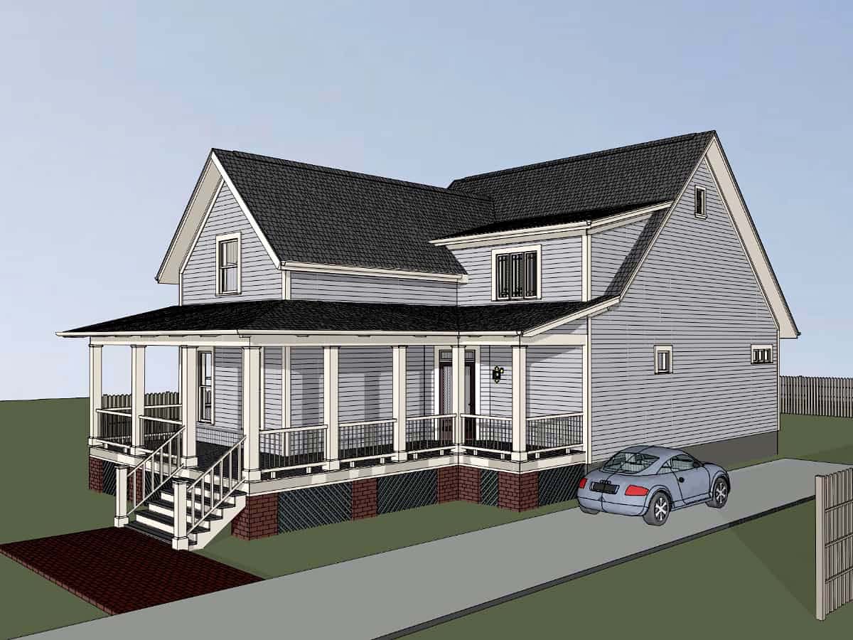 Country, Southern, Traditional Plan with 2190 Sq. Ft., 3 Bedrooms, 3 Bathrooms Picture 2