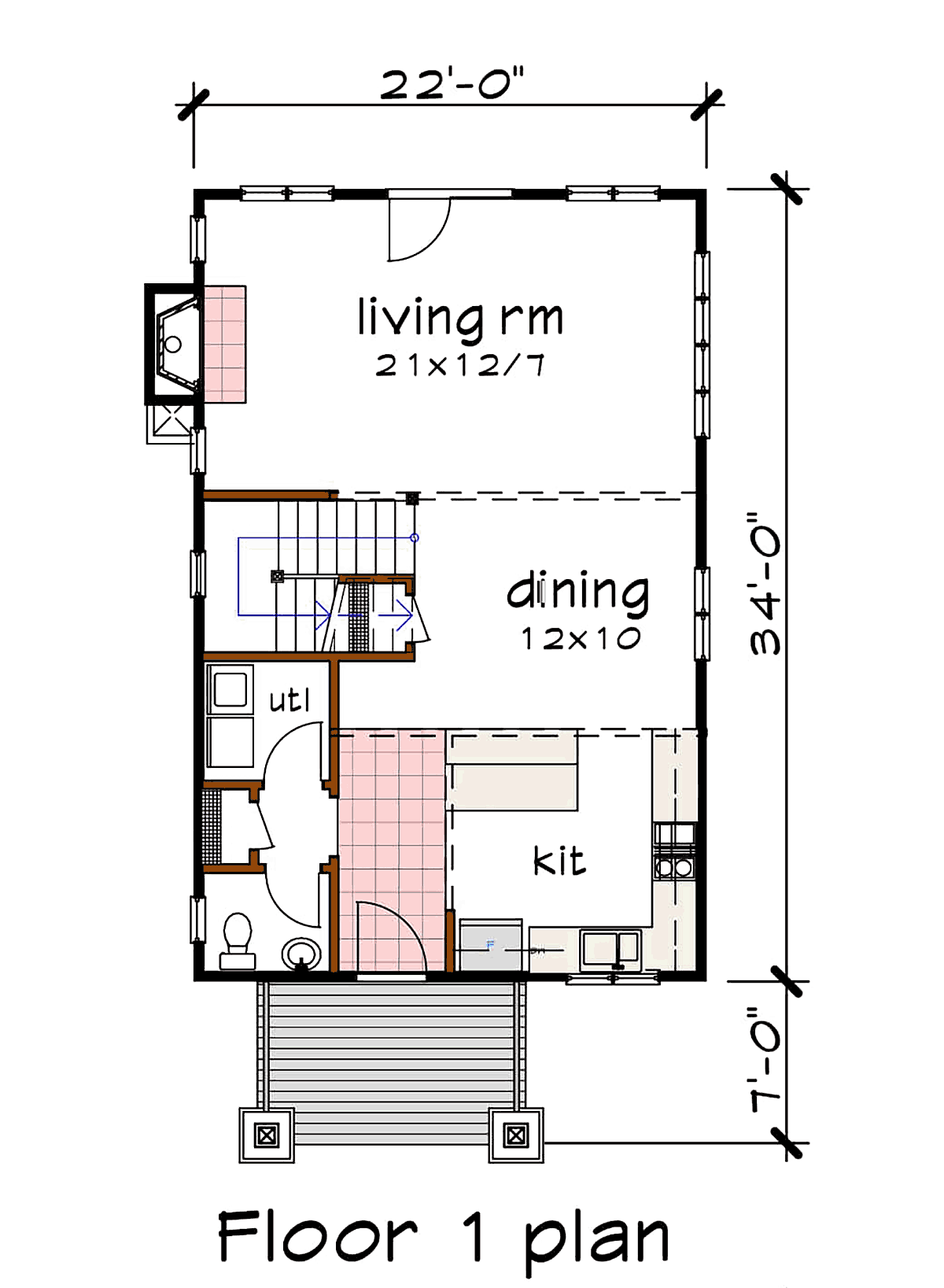 Country Craftsman Southern Level One of Plan 72797