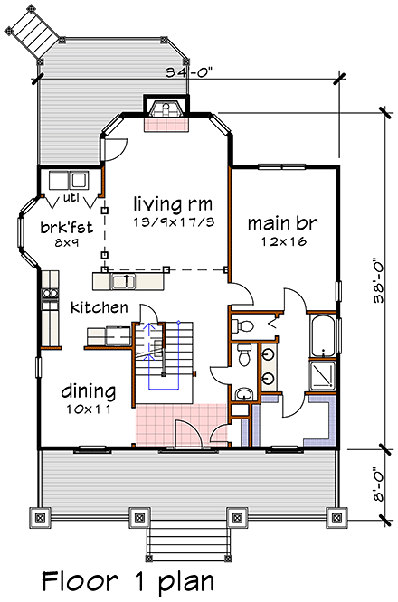 House Plan 72798 First Level Plan