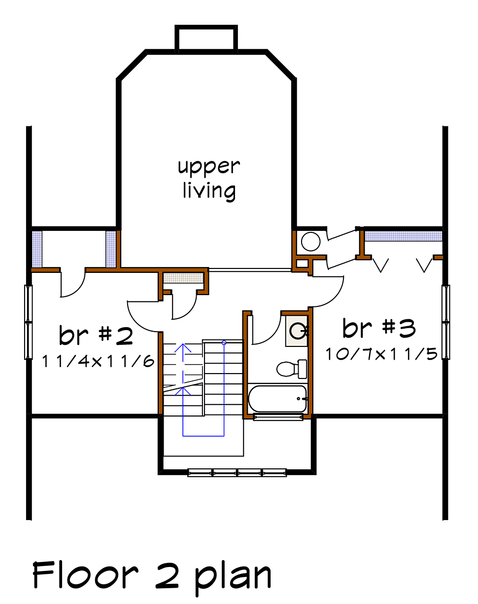 Bungalow Craftsman Level Two of Plan 72798