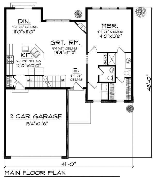Country Craftsman Level One of Plan 72901