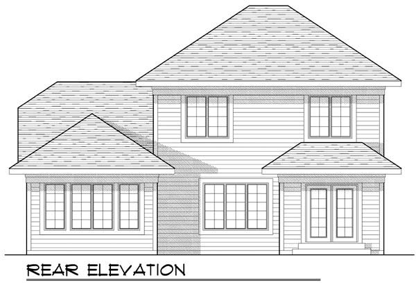 Country Craftsman Rear Elevation of Plan 72901