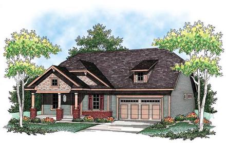 Cottage Country Craftsman One-Story Ranch Elevation of Plan 72904