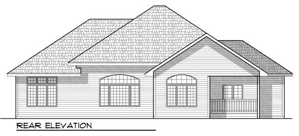 Country Craftsman One-Story Ranch Traditional Rear Elevation of Plan 72905