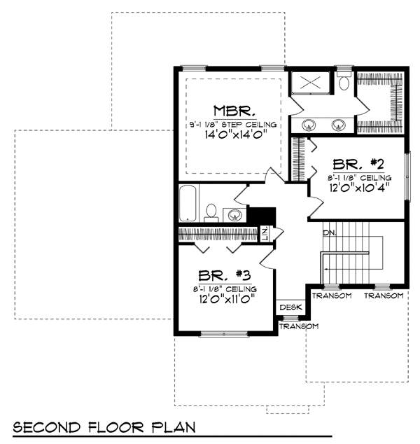 Farmhouse Traditional Level Two of Plan 72906