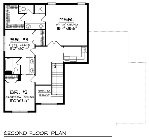 Country Craftsman Farmhouse Traditional Level Two of Plan 72907