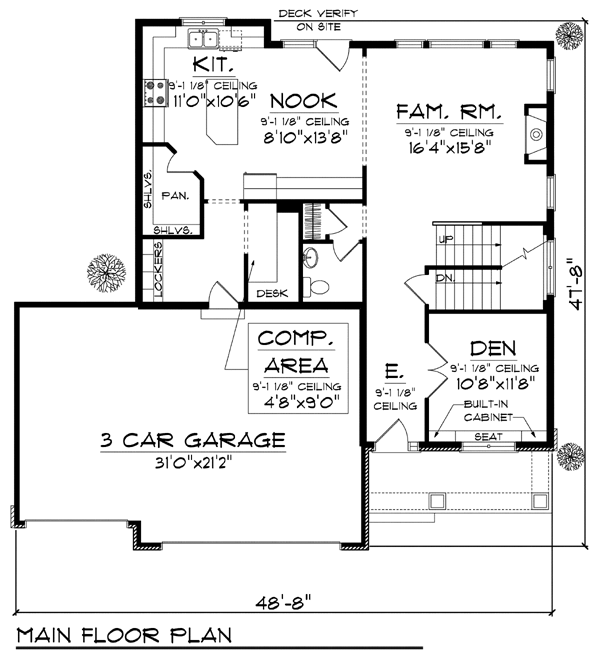 Craftsman Farmhouse Traditional Level One of Plan 72909