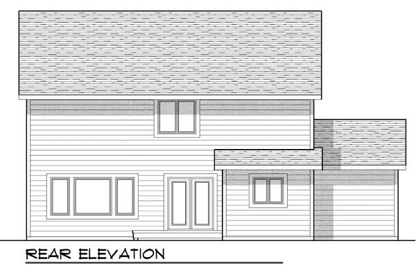 Craftsman Farmhouse Traditional Rear Elevation of Plan 72909