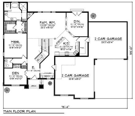 House Plan 72911 First Level Plan