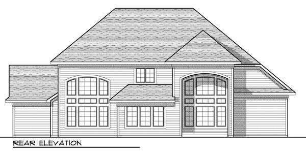 Country European Rear Elevation of Plan 72913