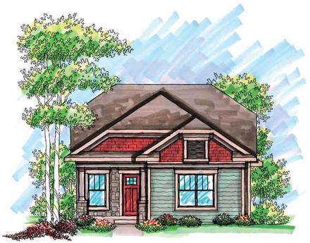 Craftsman Narrow Lot One-Story Ranch Elevation of Plan 72920