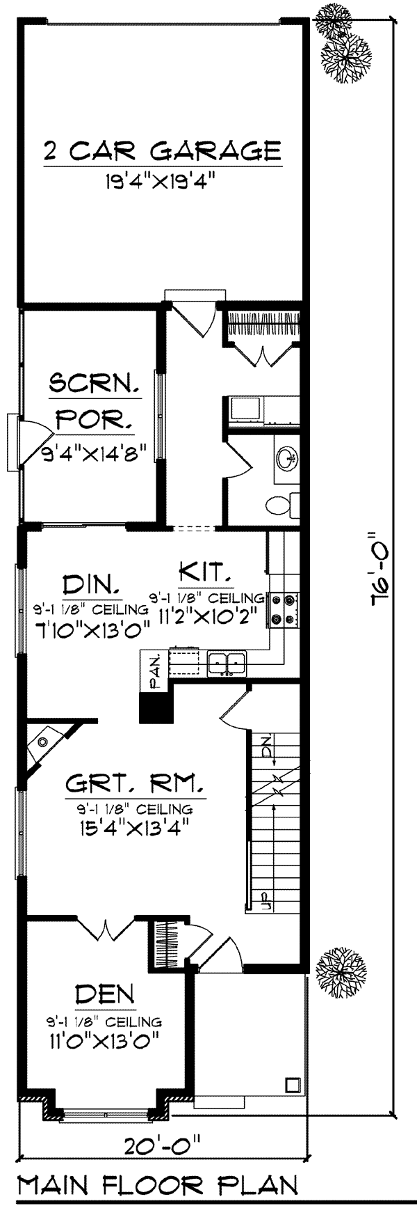 Cottage Craftsman Level One of Plan 72921
