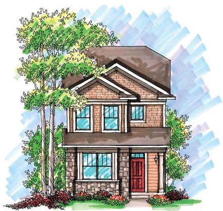 Cottage Craftsman Elevation of Plan 72921