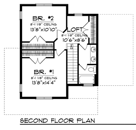 House Plan 72926 Second Level Plan