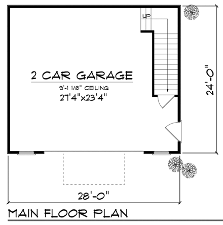 Garage Plan 72928 - 2 Car Garage First Level Plan