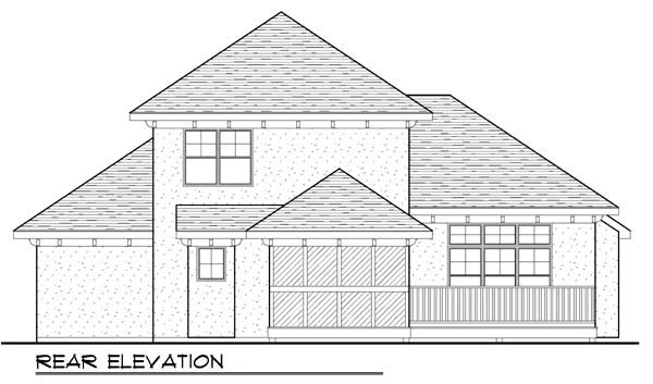 Mediterranean Rear Elevation of Plan 72930