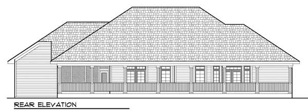 Country European Ranch Rear Elevation of Plan 72936