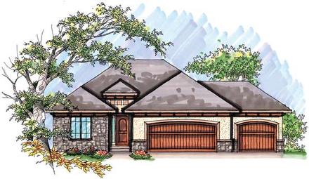 Mediterranean One-Story Ranch Elevation of Plan 72944