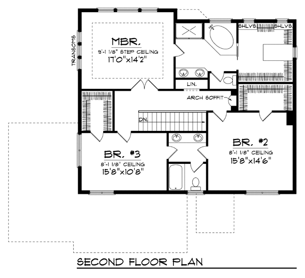 Country Farmhouse Traditional Level Two of Plan 72946