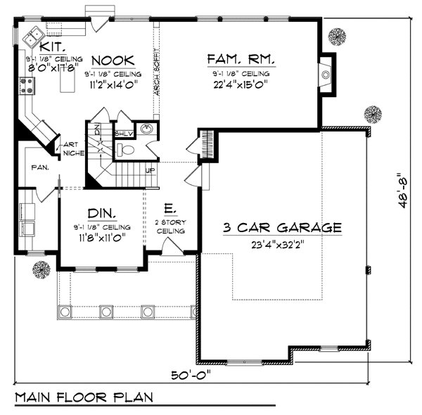 Country Farmhouse Traditional Level One of Plan 72947