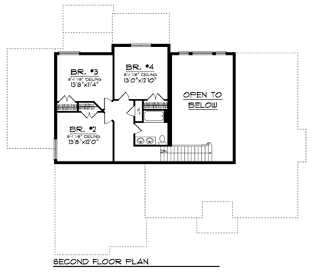 House Plan 72950 Second Level Plan