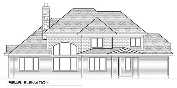 Country European Rear Elevation of Plan 72950